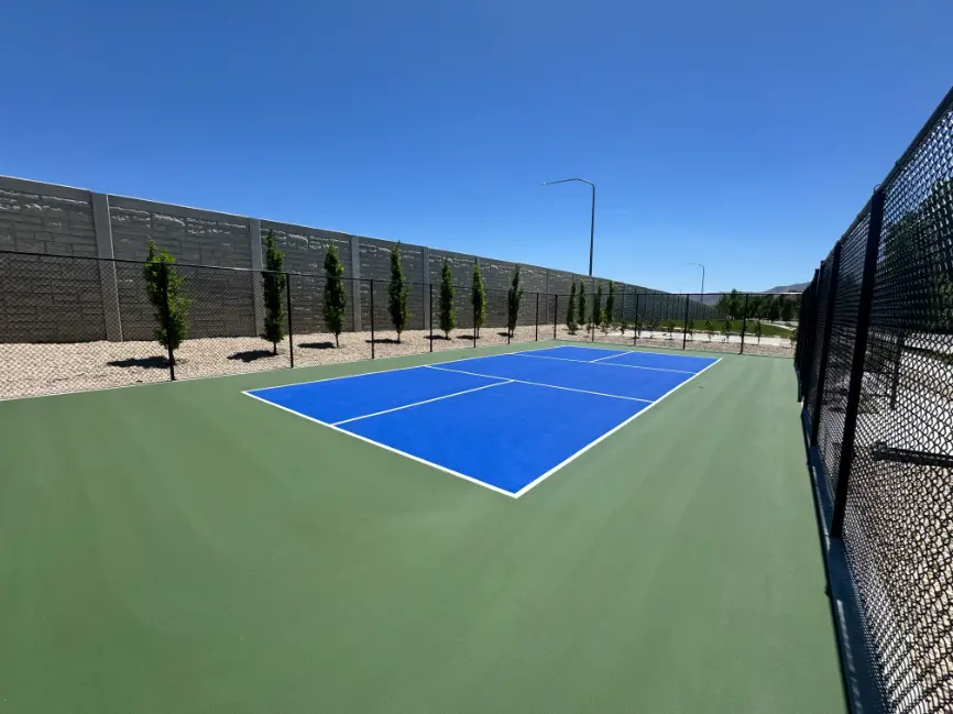 Green and blue pickleball court
