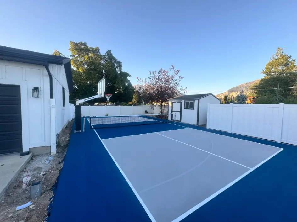 Blue and grey multi sport court