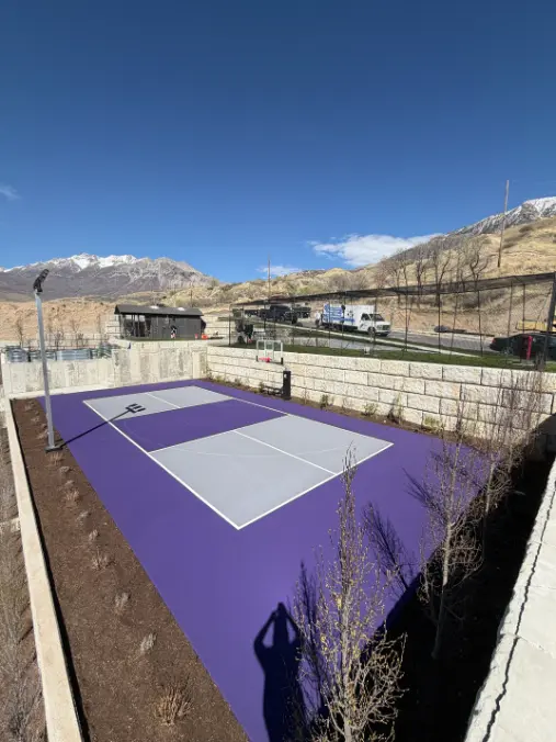 Blue and grey multi sport court