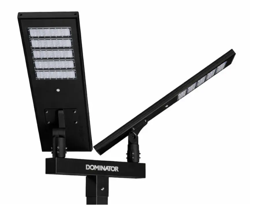 Dominator basketball court light 100 watt solar black powder coat