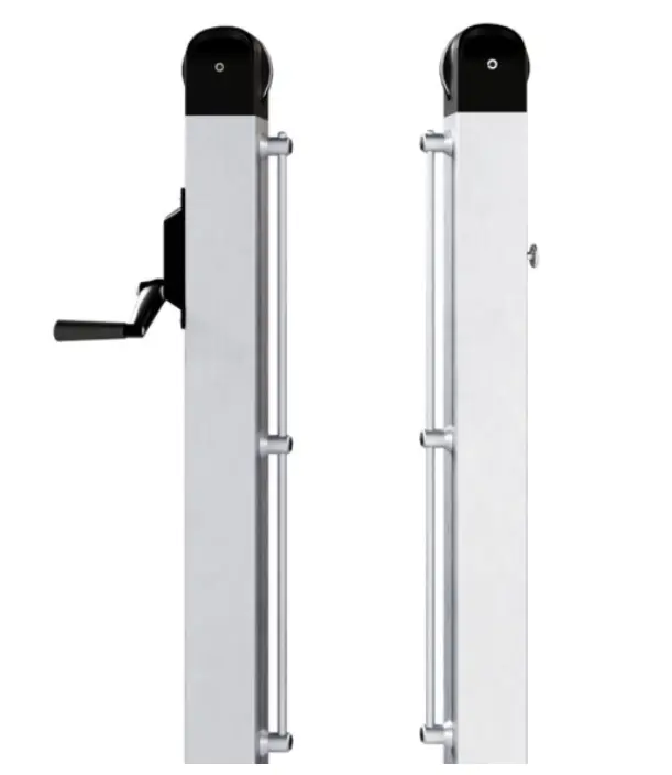 In-ground pickleball system square brushed aluminum