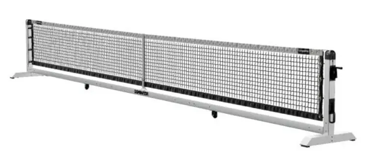 Pro Max rolling portable pickleball net silver