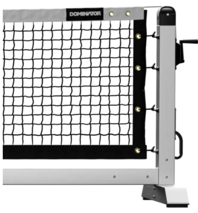 Pro Max rolling portable pickleball net silver alternate view