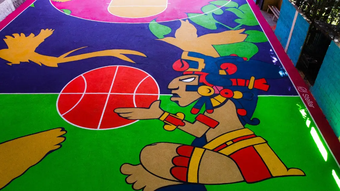 Native American Art Basketball Court