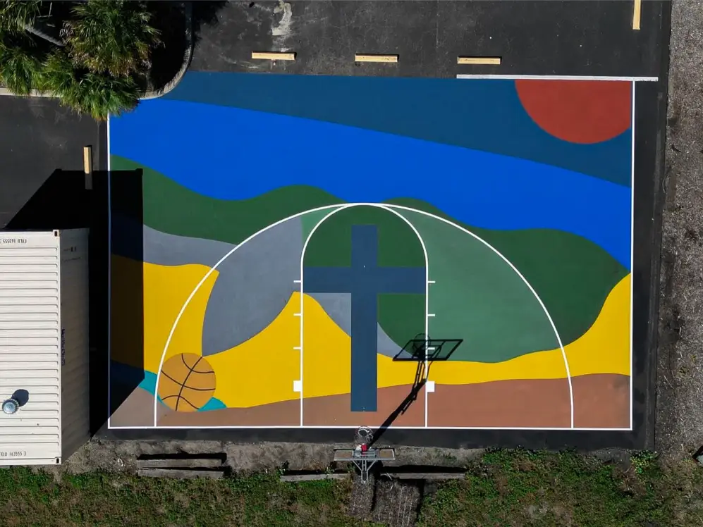 Cross Basketball Court Surface