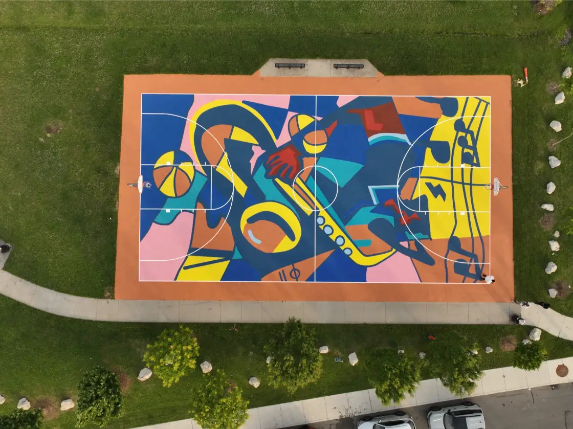 Jazz Abstract Court Painting