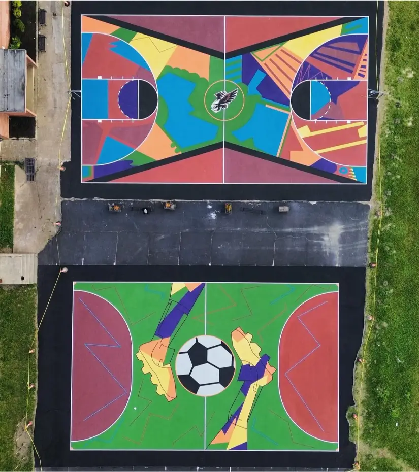 Soccer Abstract Court Painting