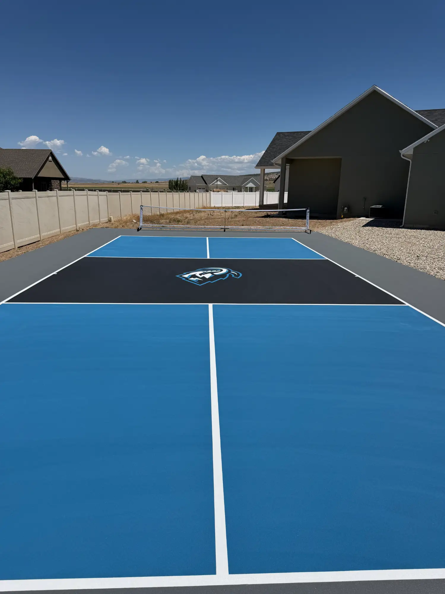 Backyard pickleball court