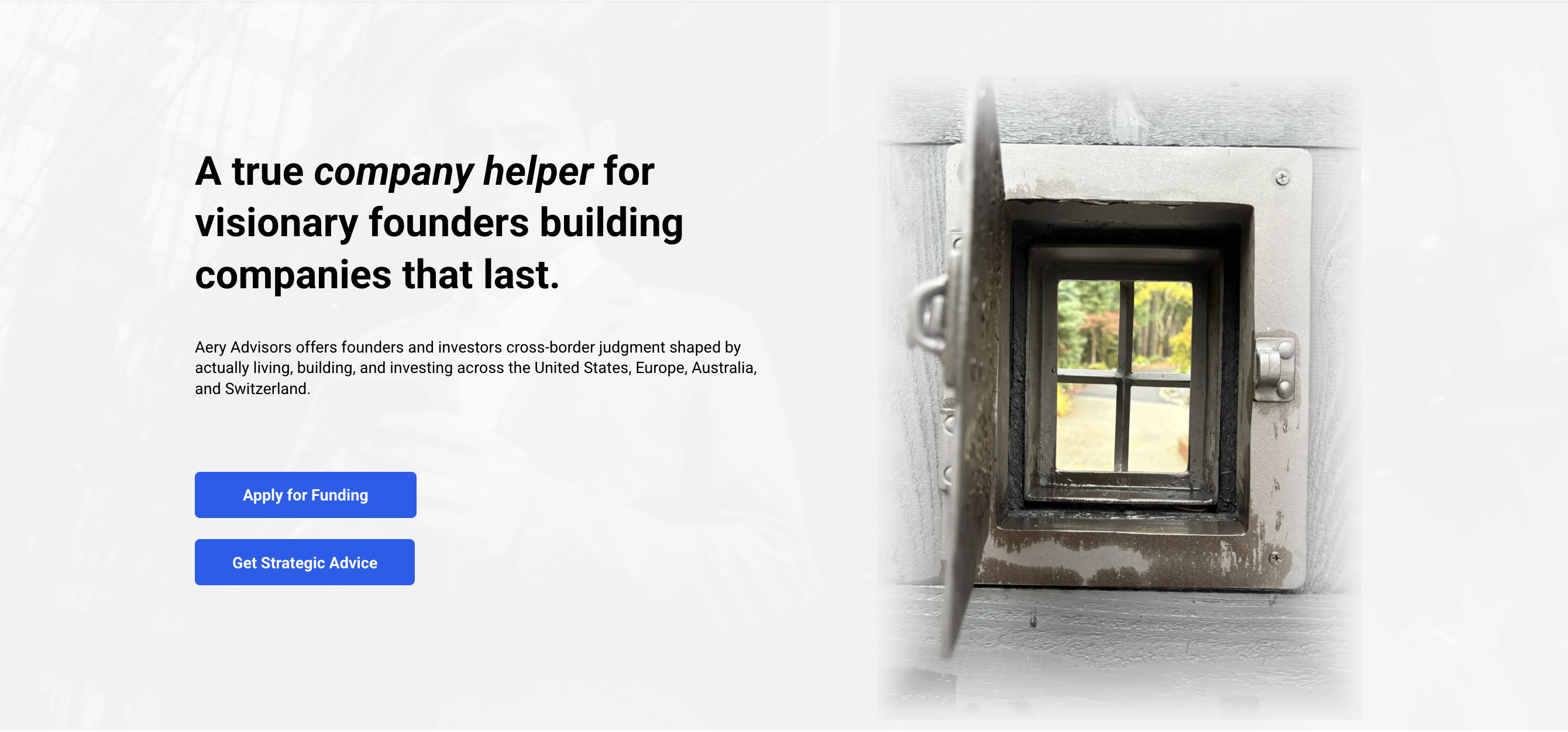 Aery Advisors Website Banner