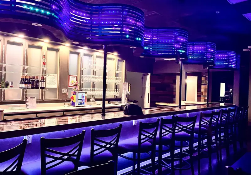 The 30-foot bar in the Club Room at Main Event in South Anchorage
