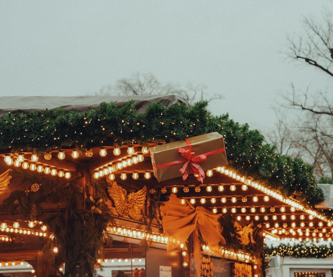 Commercial Christmas lighting installation for holiday business attraction - Golden Glow Christmas Lights NJ