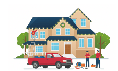 Free Christmas light maintenance and repair service with professional crew and truck New Jersey