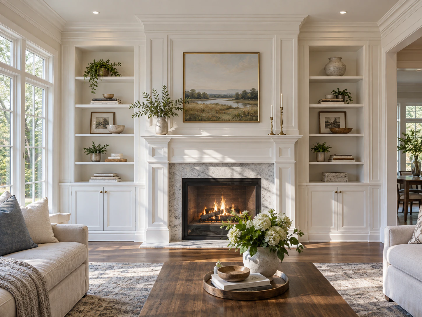 Residential carpenter completing an interior wood repair