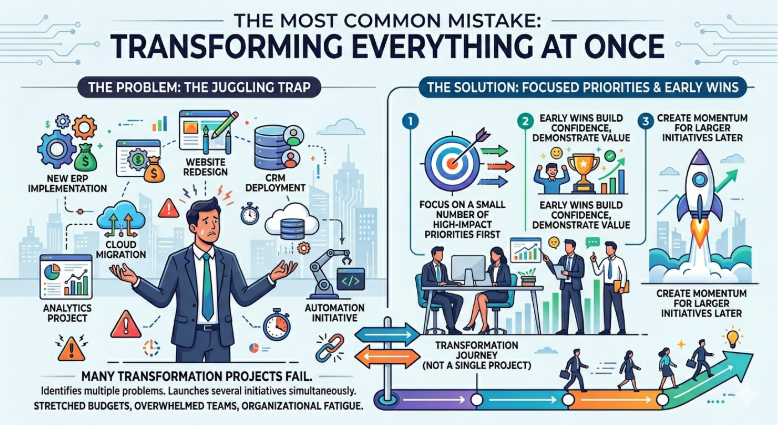The Most Common Mistake: Transforming Everything at Once