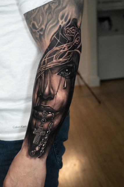 Black & Gray tattoo by Luis Farrera NYC 7