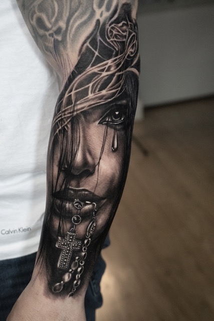 Black & Gray tattoo by Luis Farrera NYC 2