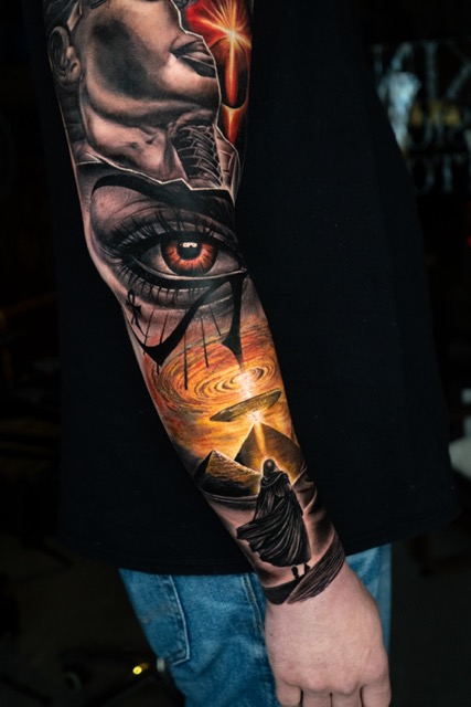 Custom color tattoo NYC by Luis Farrera