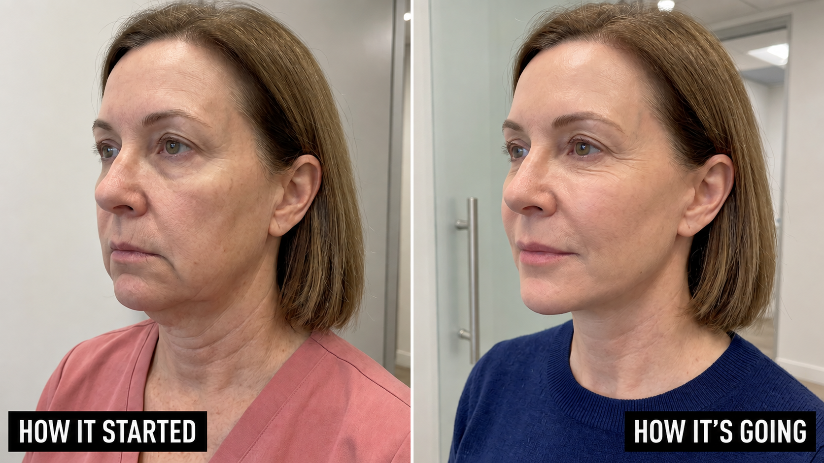 Morpheus8 before and after — smoother texture and even tone