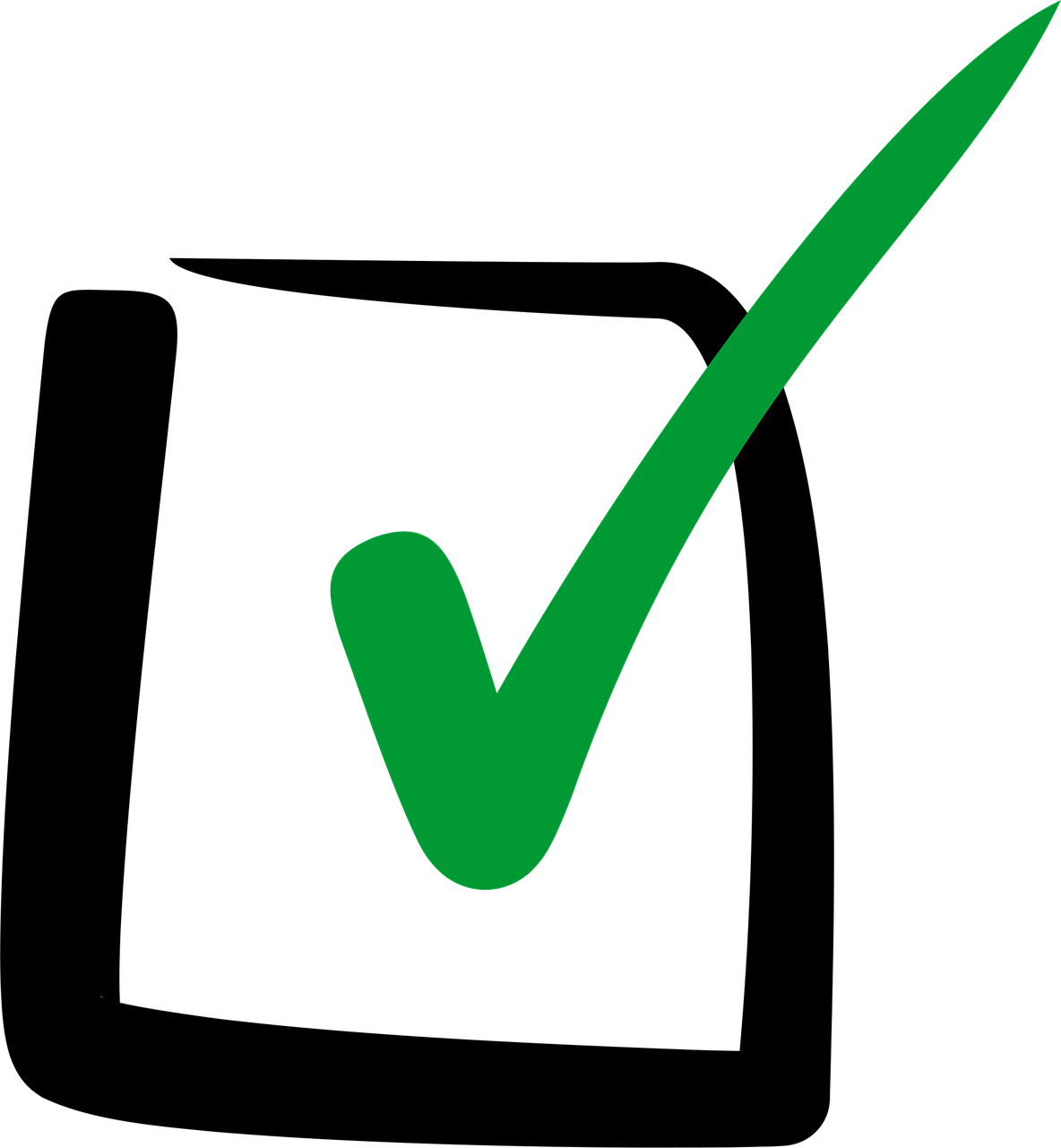 Box with green checkmark