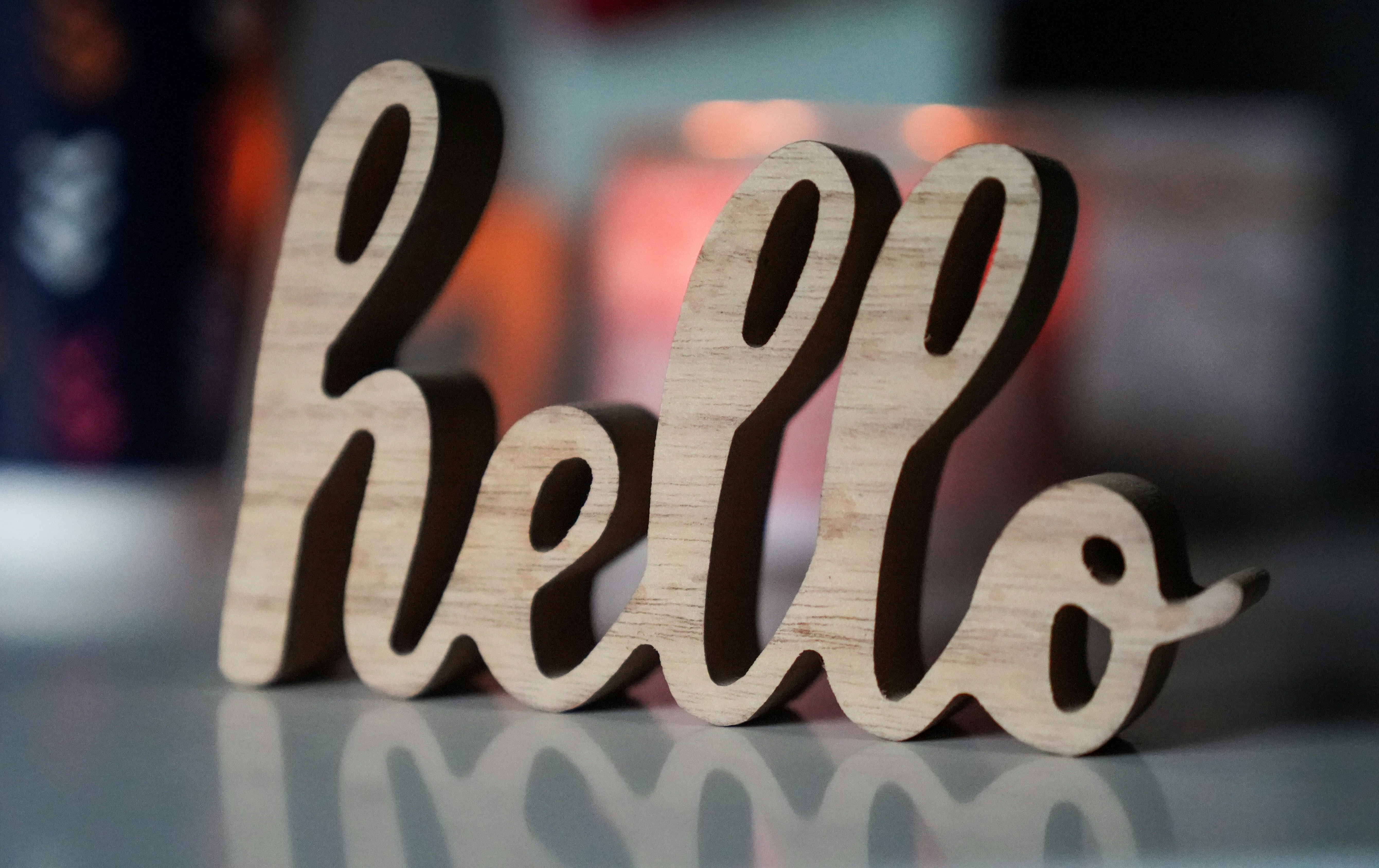 Hello cutout sign