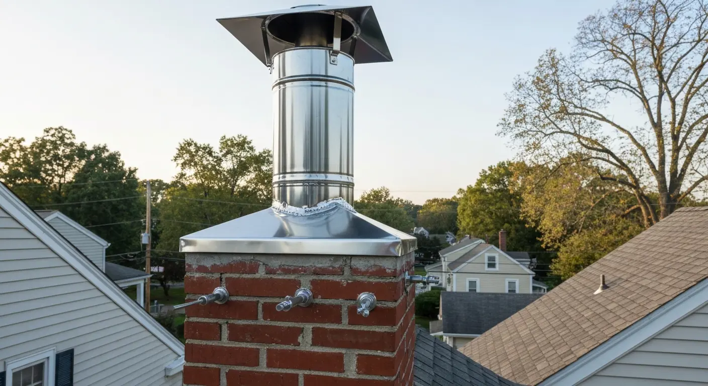 Chimney liner and cap installation