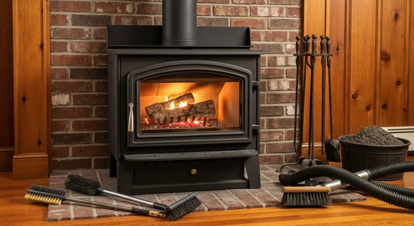 Wood stove insert cleaning