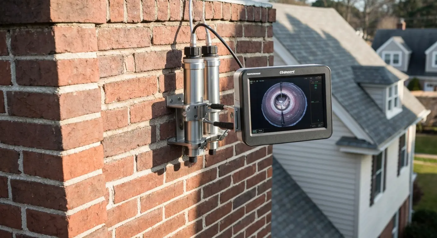 Chimney inspection with camera