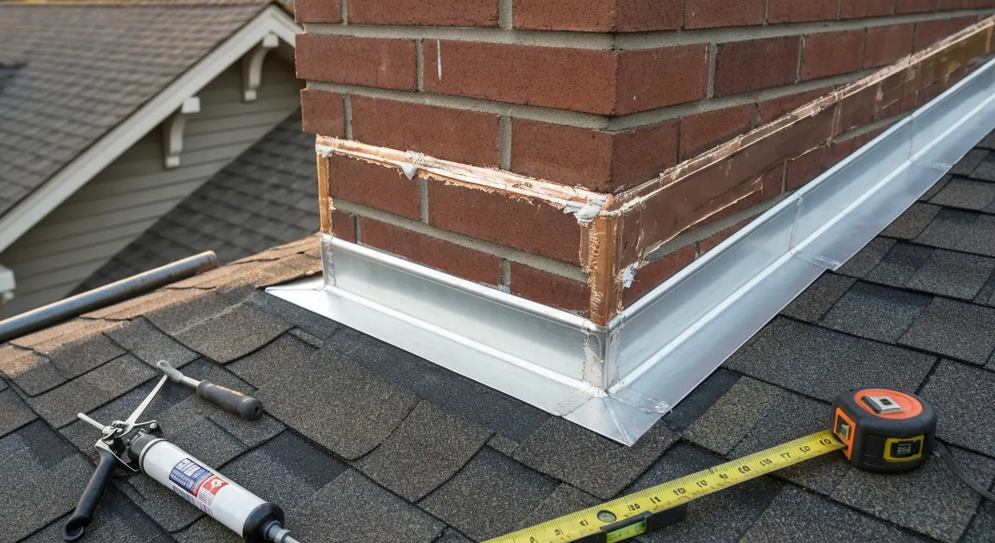 Chimney flashing waterproofing