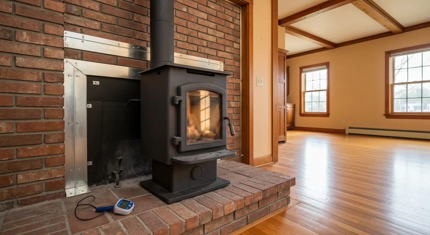 Wood stove installation