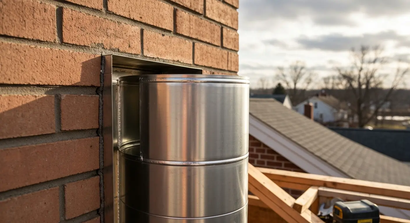 Aluminum chimney liner for gas heating