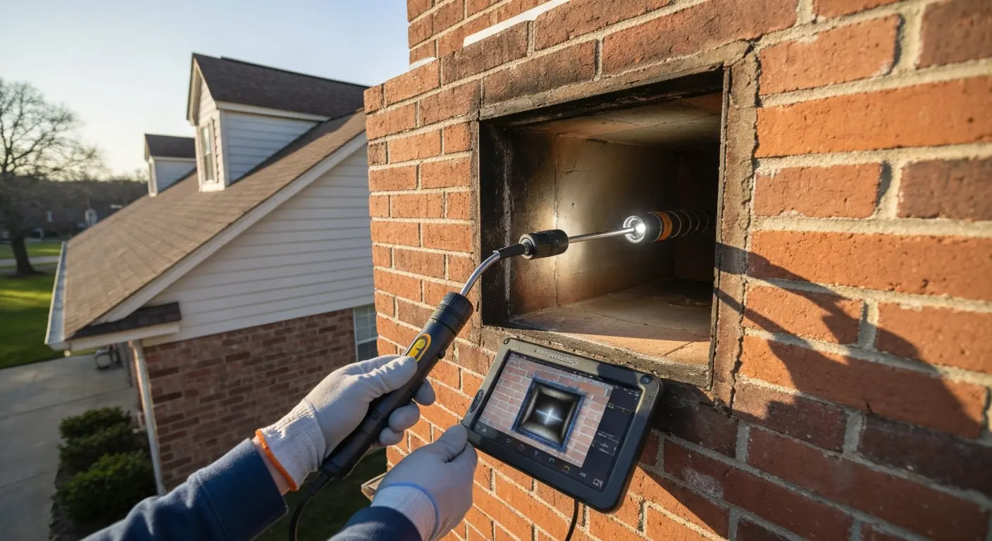 Chimney inspection video camera