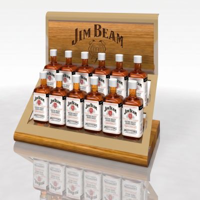 Jim Beam wood and acrylic countertop display