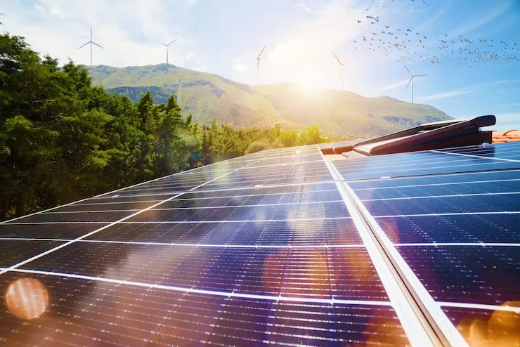 Paneles solares instalados en una vivienda