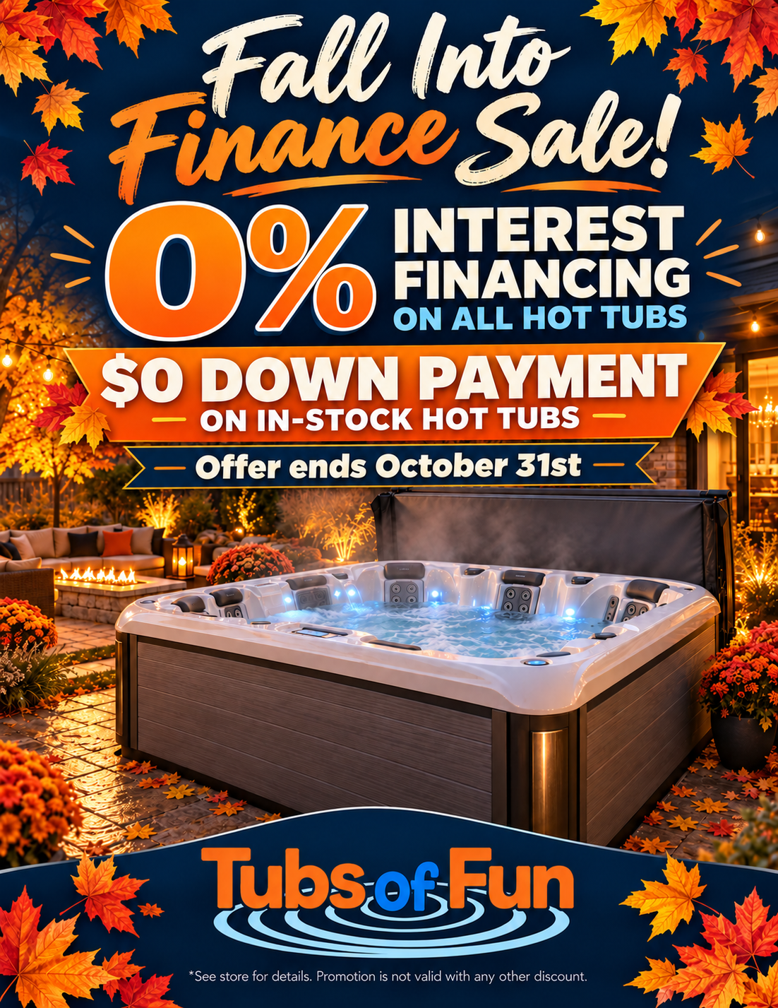 Fall Into Finance Sale - 0 percent interest financing and zero dollar down payment