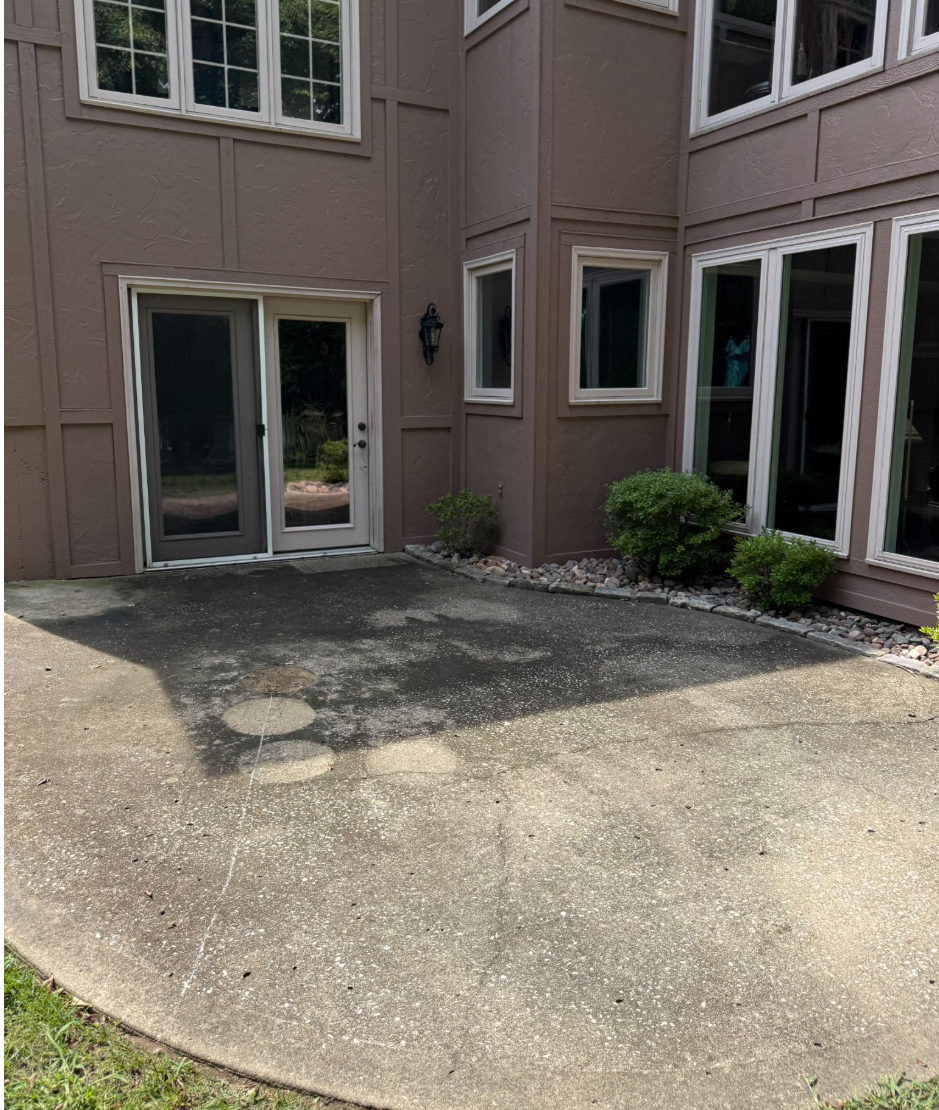 driveway before pressure washing