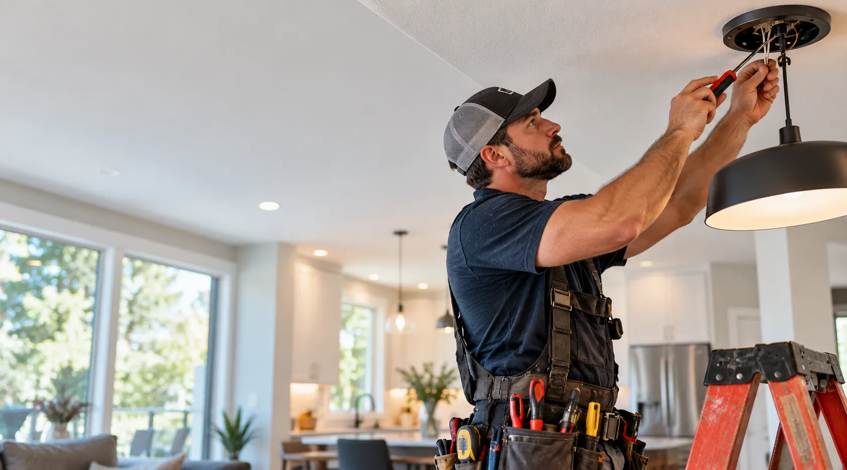 VOLT residential electrician performing panel wiring