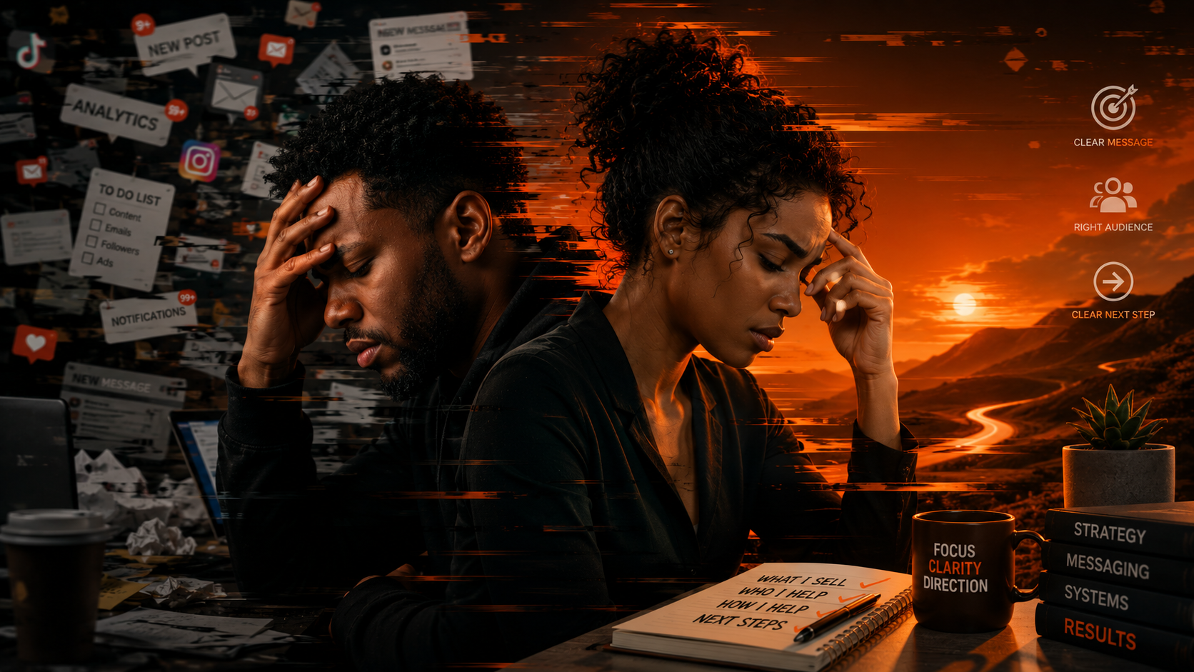Business owners moving from marketing confusion to clarity