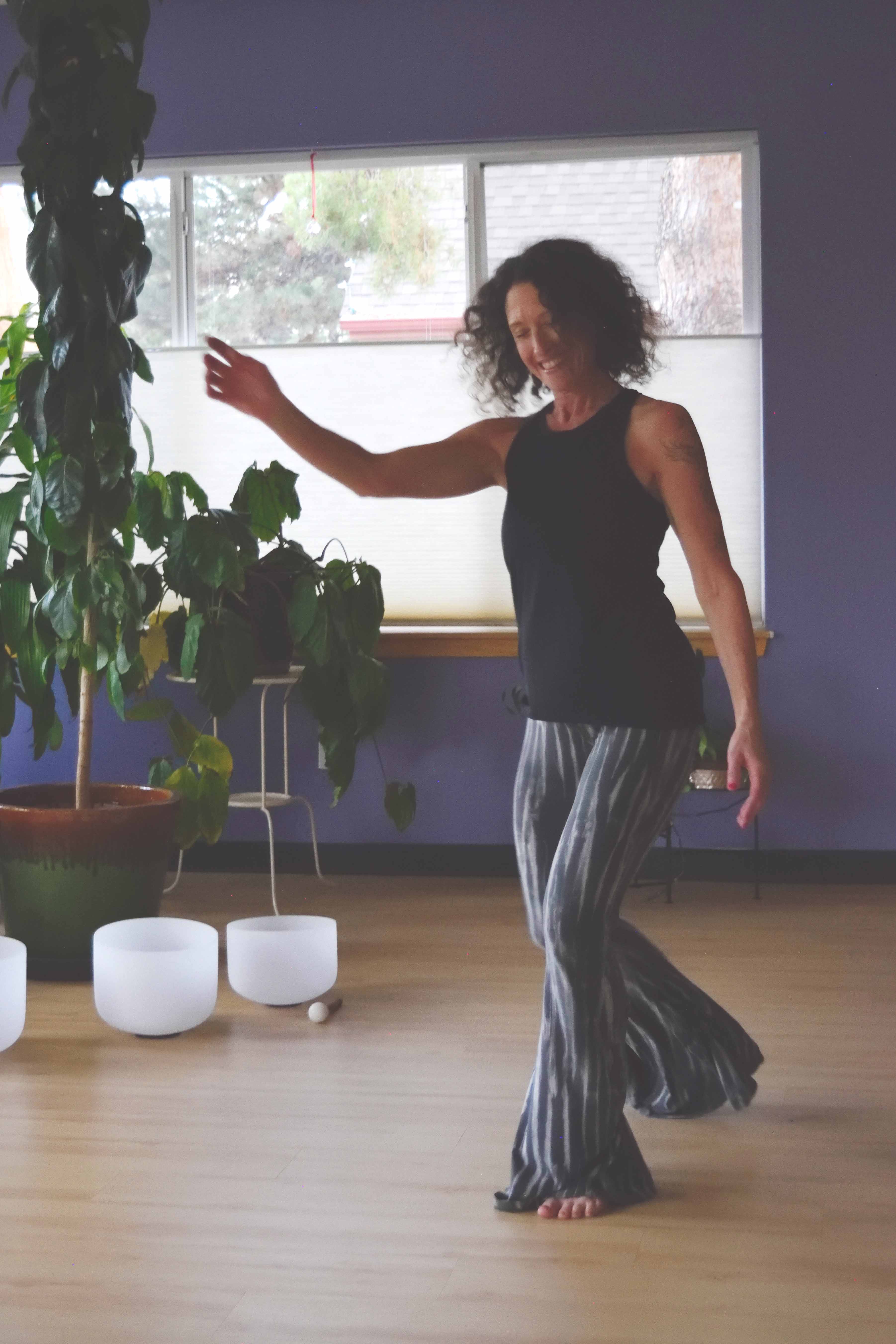Intimate studio prepared for an embodied movement experience