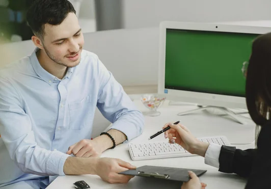 Client reviewing a life insurance policy