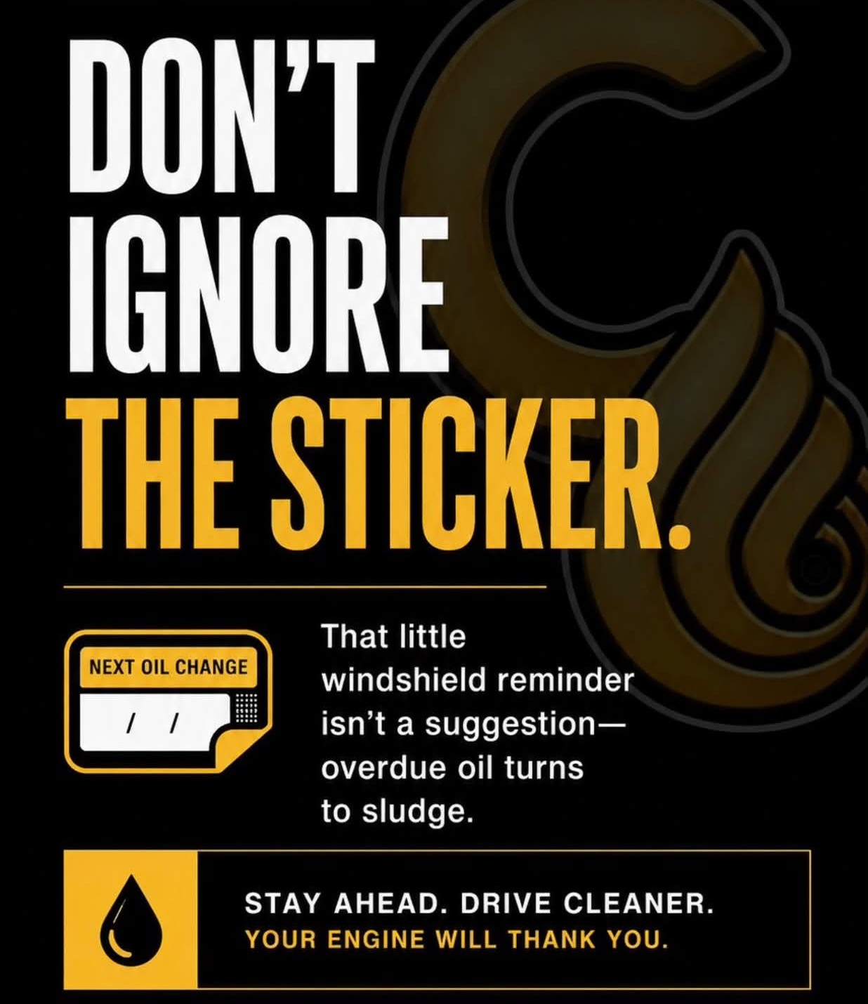 oil change sticker