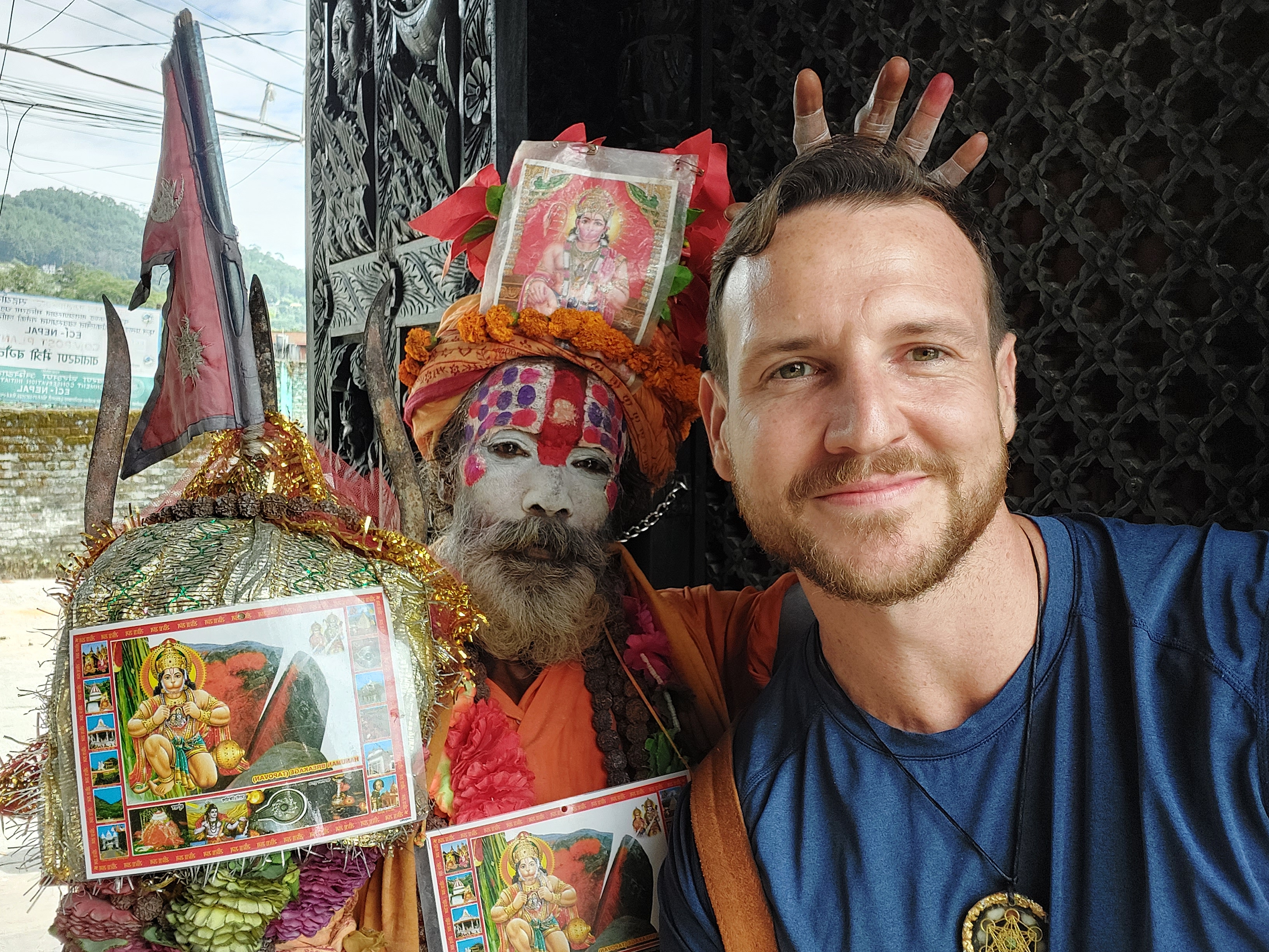 Cameron Quin with Aghori in Nepal