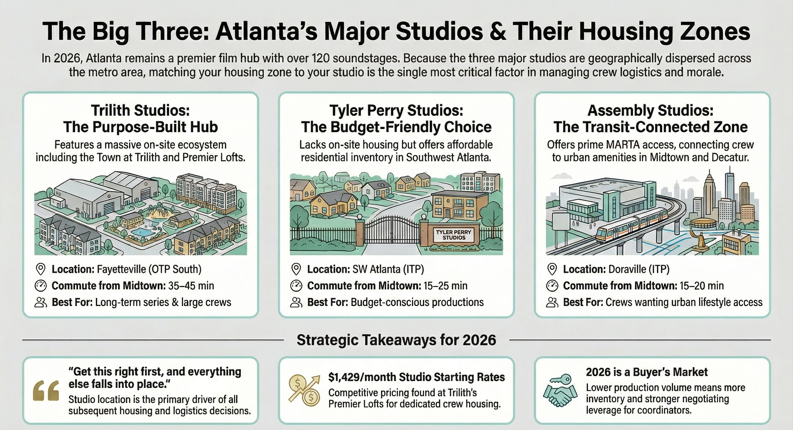 The Three Major Studios and Their Housing Zones