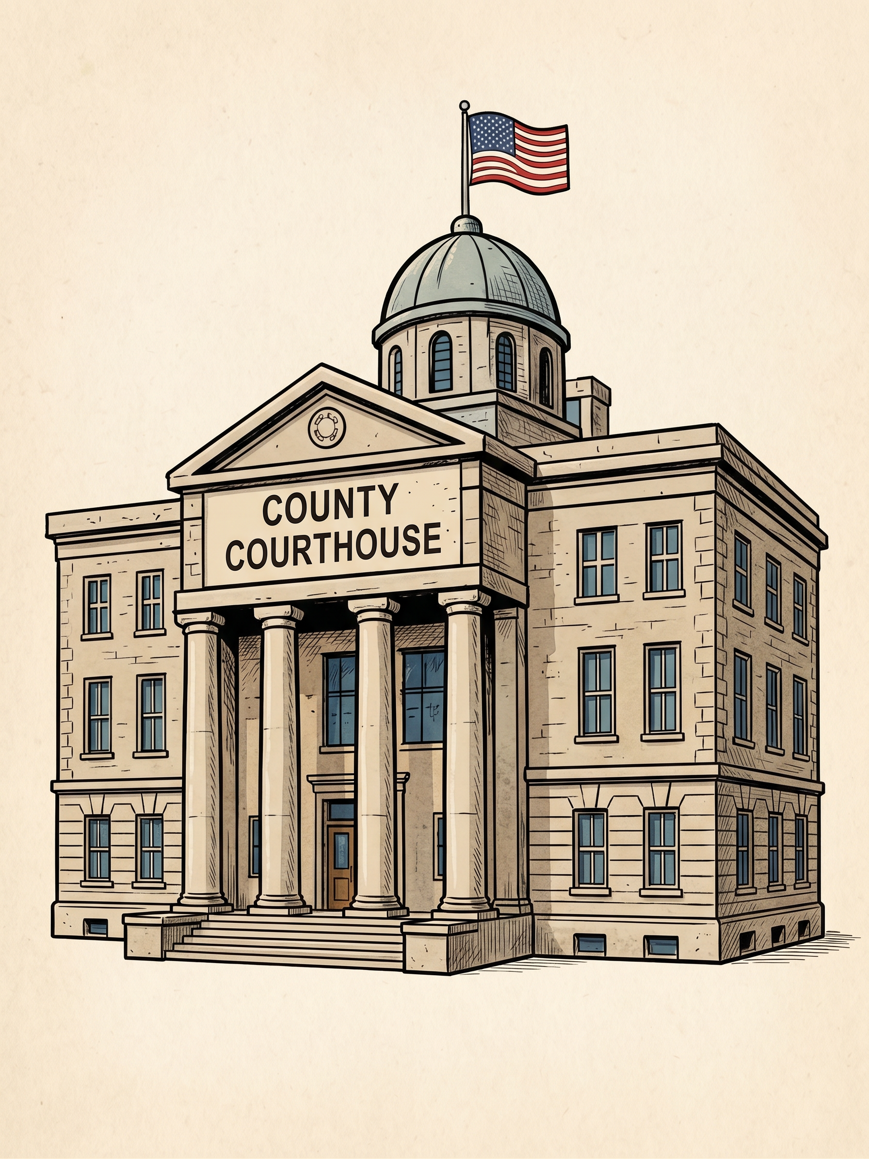 County Courthouse illustration