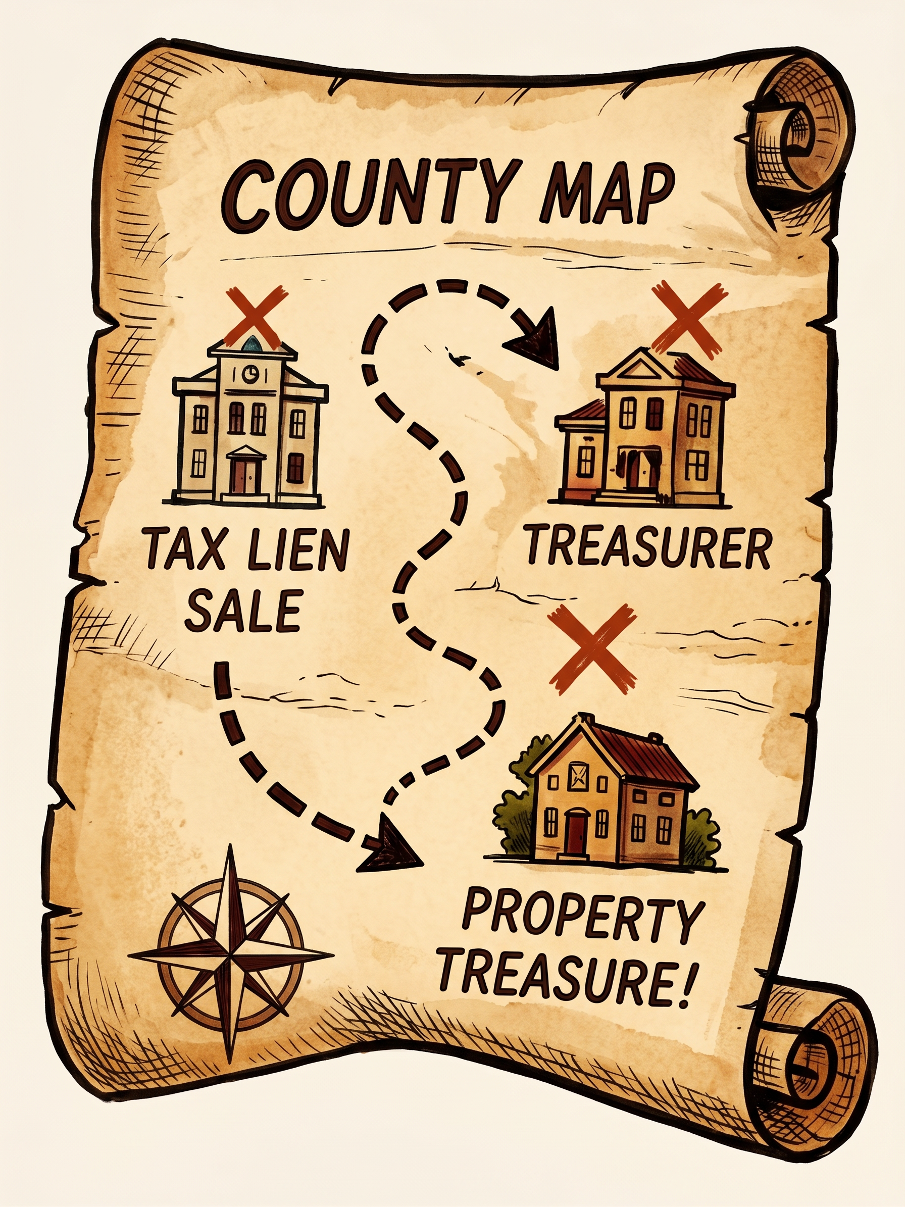 County treasure map - Tax Lien Sale to Treasurer to Property Treasure!