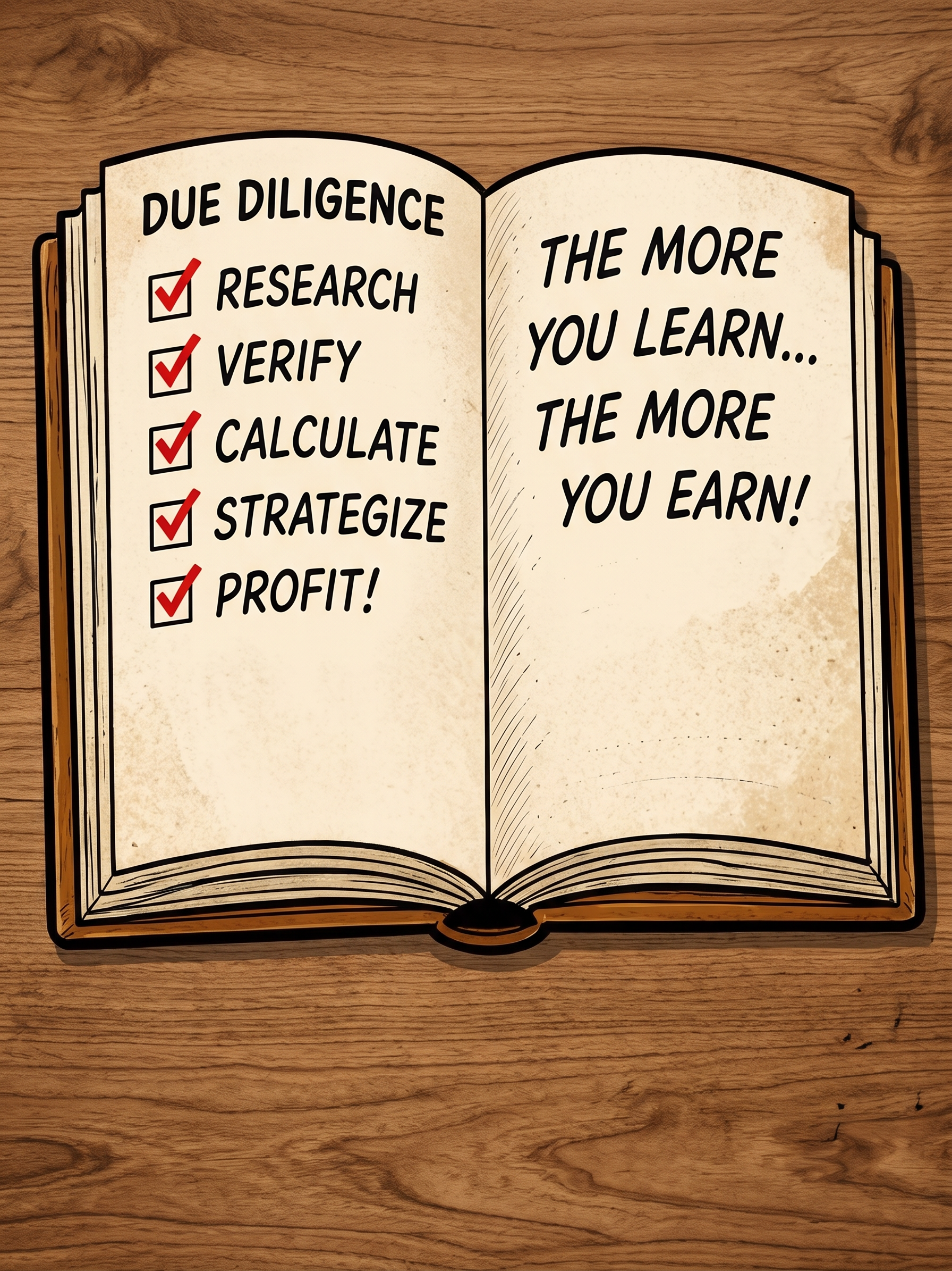 Due Diligence open book - the more you learn, the more you earn