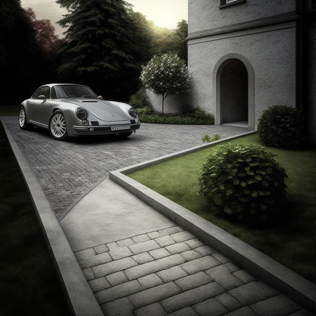 rich looking concrete driveway