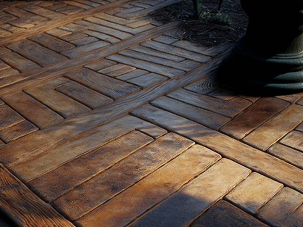 realistic wood stamped concrete