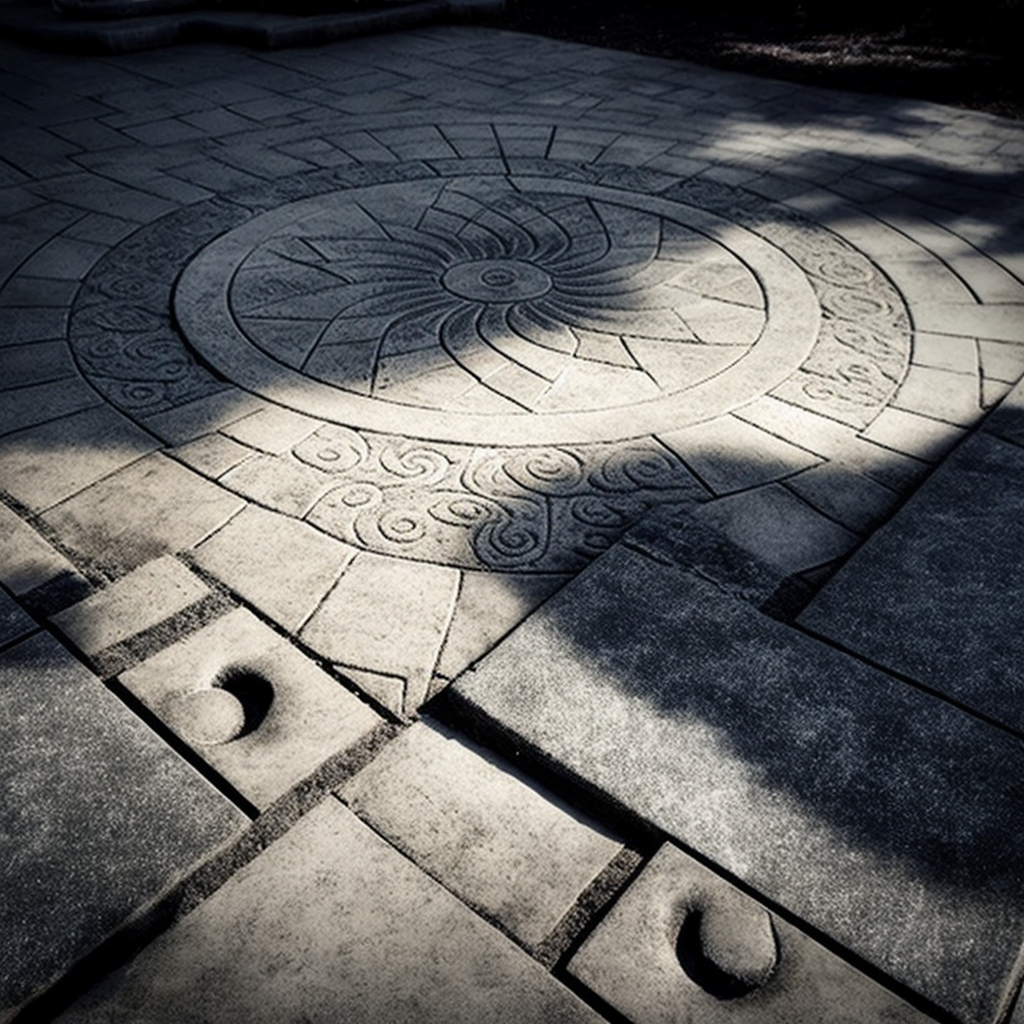 circle pattern stamped concrete