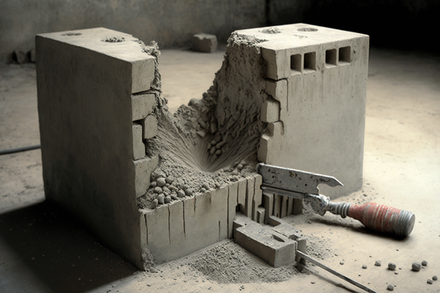 broken concrete block
