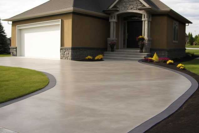curved concrete driveway